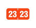 UAL® Compatible Color Code Label Year "23", 1-1/2 X 3/4", Dark Orange, Mylar, 500 Per Roll |  ULS-23