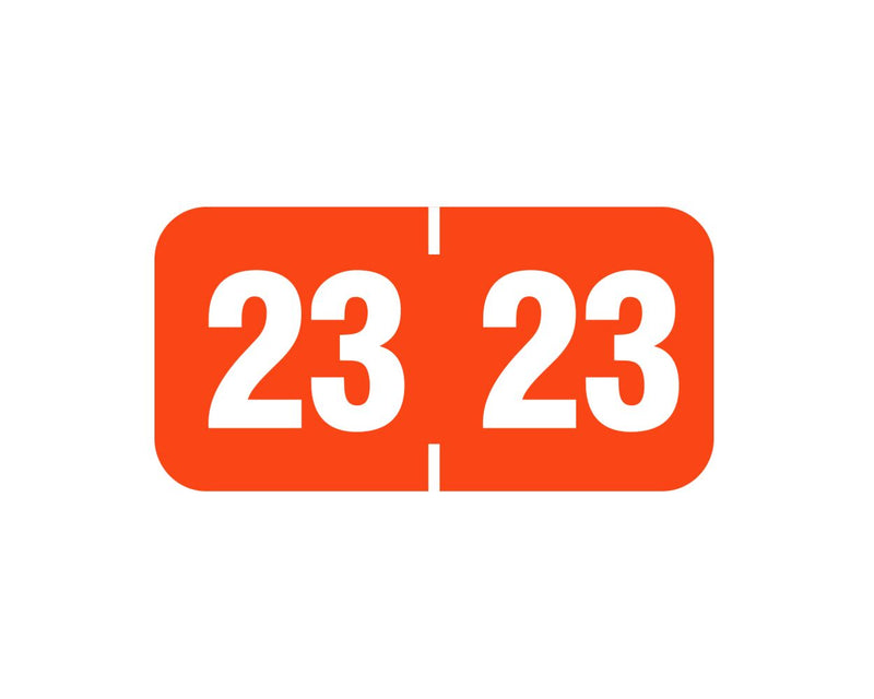 UAL® Compatible Color Code Label Year "23", 1-1/2 X 3/4", Dark Orange, Mylar, 500 Per Roll |  ULS-23
