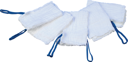DEROYAL COTTON LAP SPONGES (PACKAGING - CASE) (QUANTITY - 5/Pk, 20 Pks/Cs)