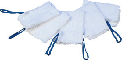 DEROYAL COTTON LAP SPONGES 18” x 36” PRE-WASHED WITH RINGS (PACKAGING - CASE)