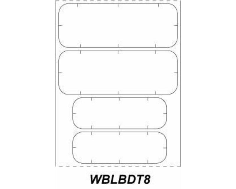 PDC Chart Labels Wristband Thermal x 1" White - 100 per Qty Based Roll | WBLBDT8