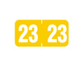 Acme Compatible Color Code Label Year "23", 1-1/2" x 3/4", Yellow, Mylar, 500 Per Roll | YAVM-23