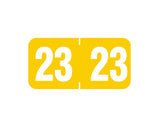 Acme Compatible Color Code Label Year "23", 1-1/2" x 3/4", Yellow, Mylar, 500 Per Roll | YAVM-23