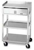 Mobile Stand - Stainless Steel - 2-shelf with drawer