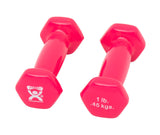 CanDo vinyl coated dumbbell - 1 lb - Pink, pair