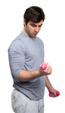 CanDo vinyl coated dumbbell - 1 lb - Pink, pair - FE-10-0550-2