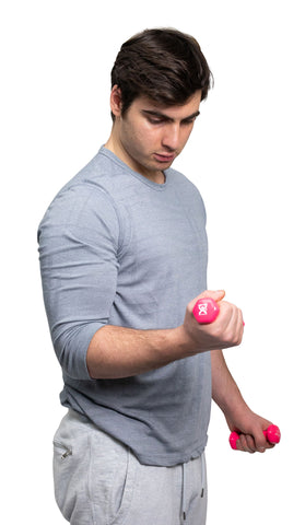 CanDo vinyl coated dumbbell - 1 lb - Pink, pair - FE-10-0550-2