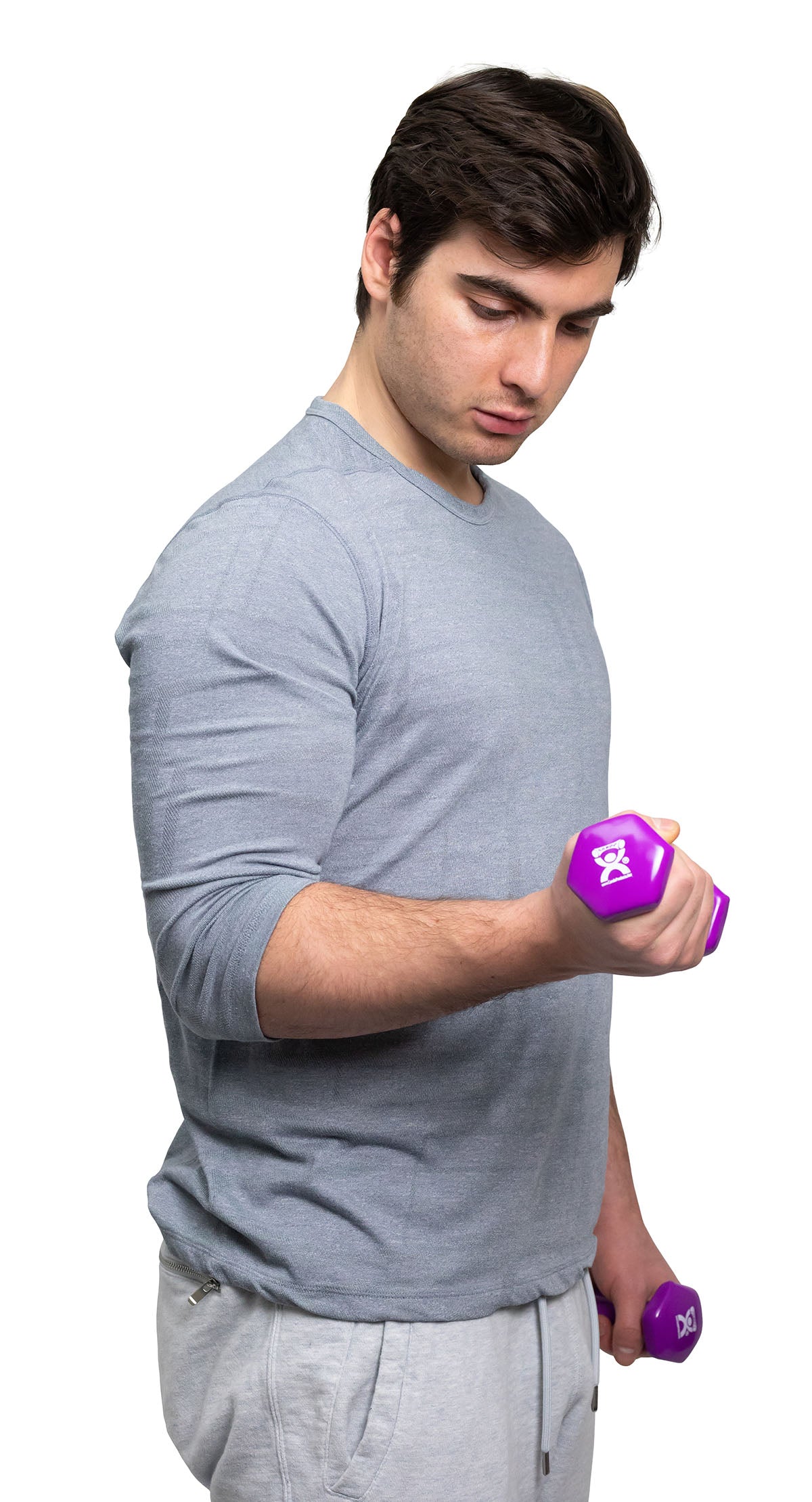 CanDo vinyl coated dumbbell - 2 lb - Violet, pair - FE-10-0551-2