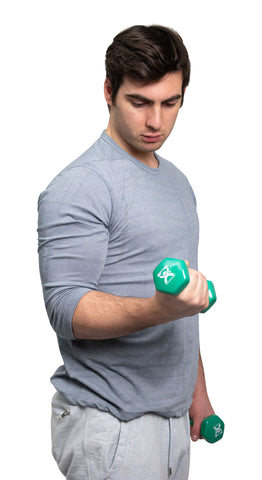 CanDo vinyl coated dumbbell - 3 lb - Green, pair - FE-10-0552-2