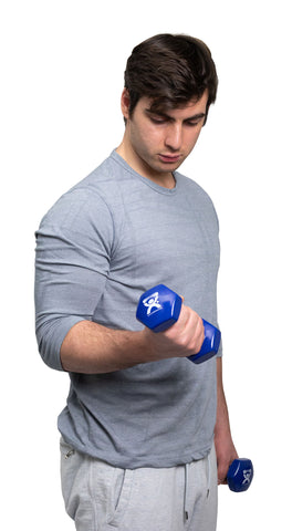 CanDo vinyl coated dumbbell - 5 lb - Blue, pair - FE-10-0554-2