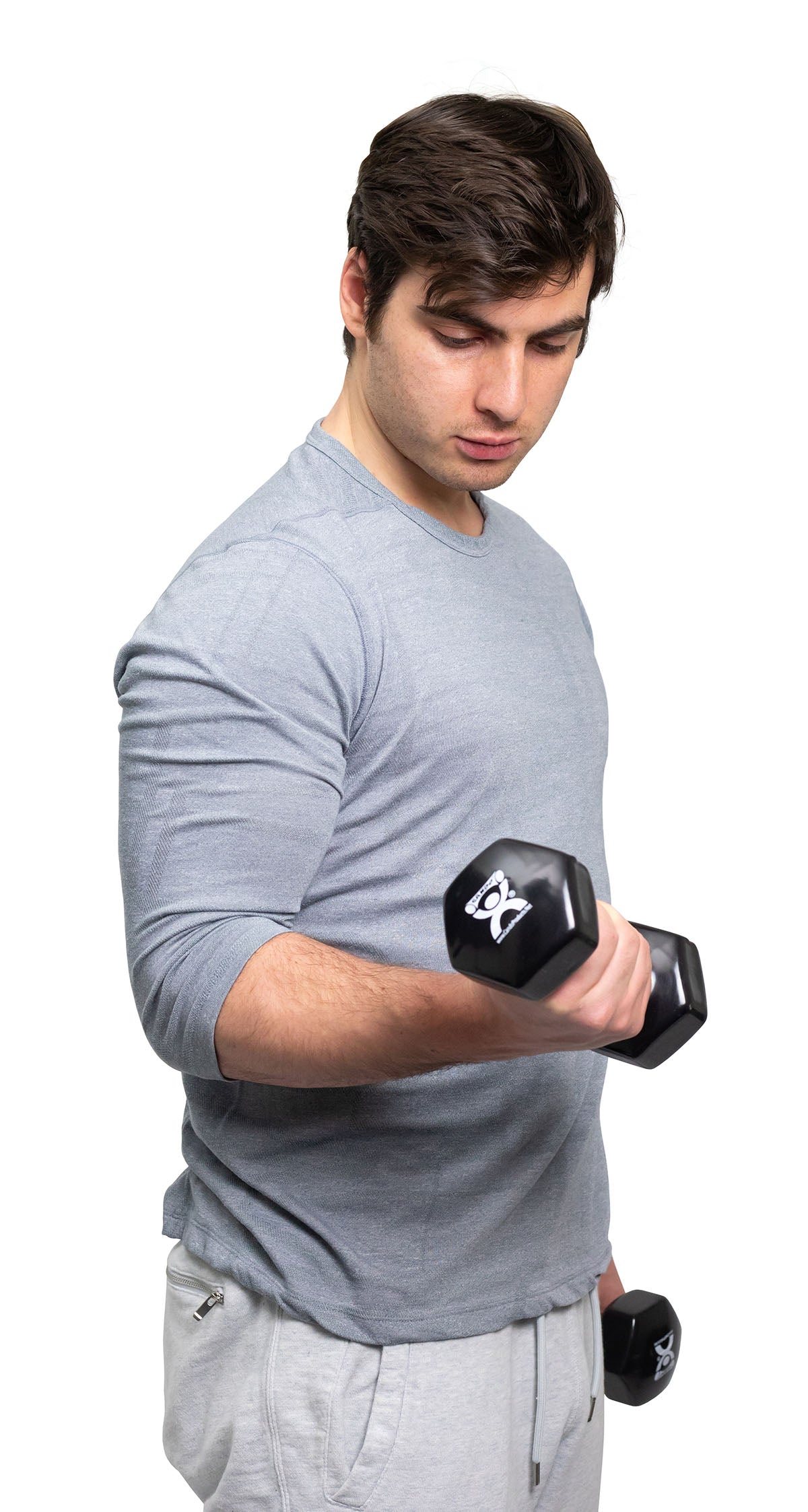 CanDo vinyl coated dumbbell - 8 lb - Black, pair - FE-10-0557-2