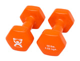 CanDo vinyl coated dumbbell - 10 lb - Orange, pair