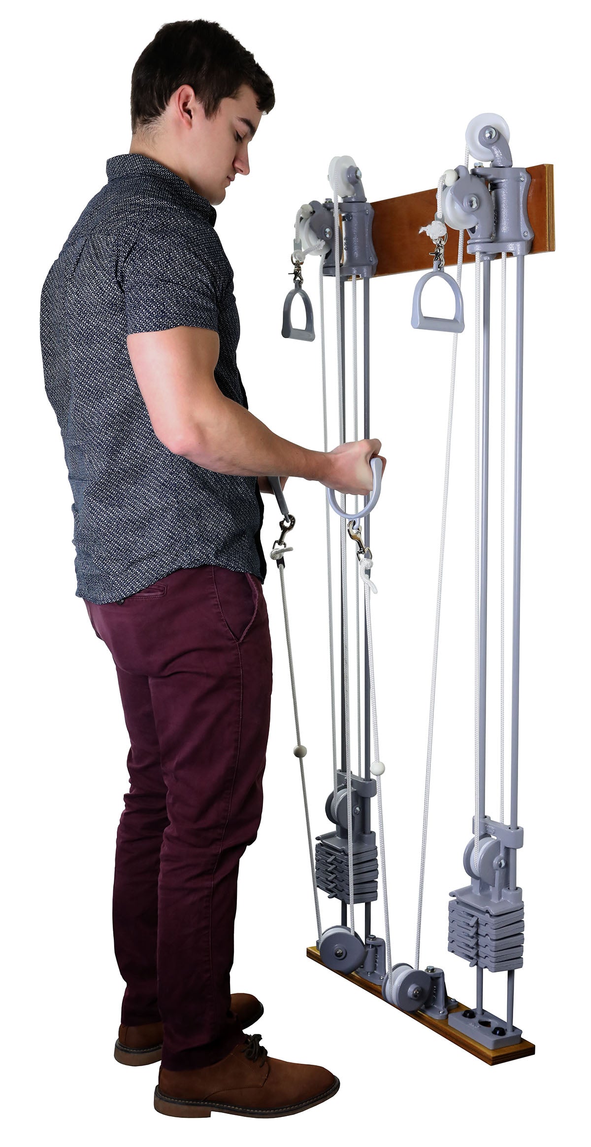 Chest Weight Pulley System - Dual handle (lower, mid) - two towers - 10 x 2.2 lb weights - FE-10-0661