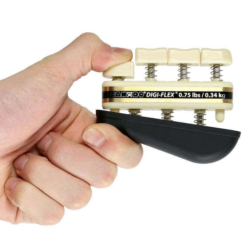CanDo Digi-Flex hand exerciser - set of 8 (tan, yellow, red, green, blue, black, silver, gold), no rack - FE-10-0758