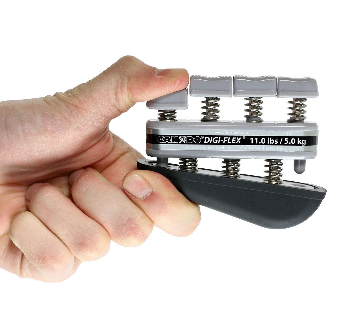 CanDo Digi-Flex hand exerciser - Silver, xx-heavy - Finger (11.0 lb) / hand (38.0 lb)  - FE-10-0752
