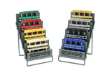 CanDo Digi-Flex hand exerciser - set of 8 (tan, yellow, red, green, blue, black, silver, gold), with metal rack