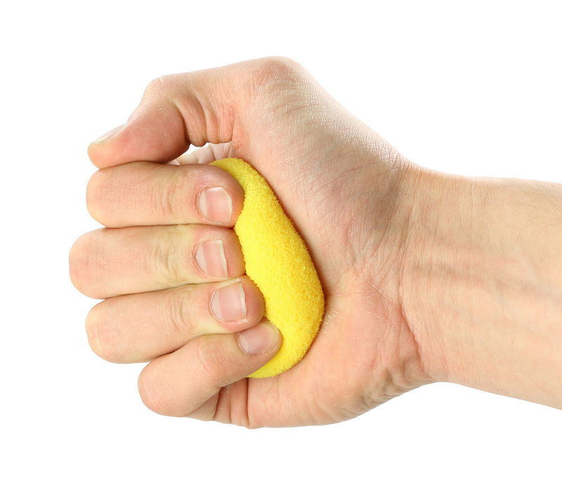 CanDo Memory Foam Squeeze Ball - 2.5" diameter - Yellow, x-easy, dozen - FE-10-0776-12