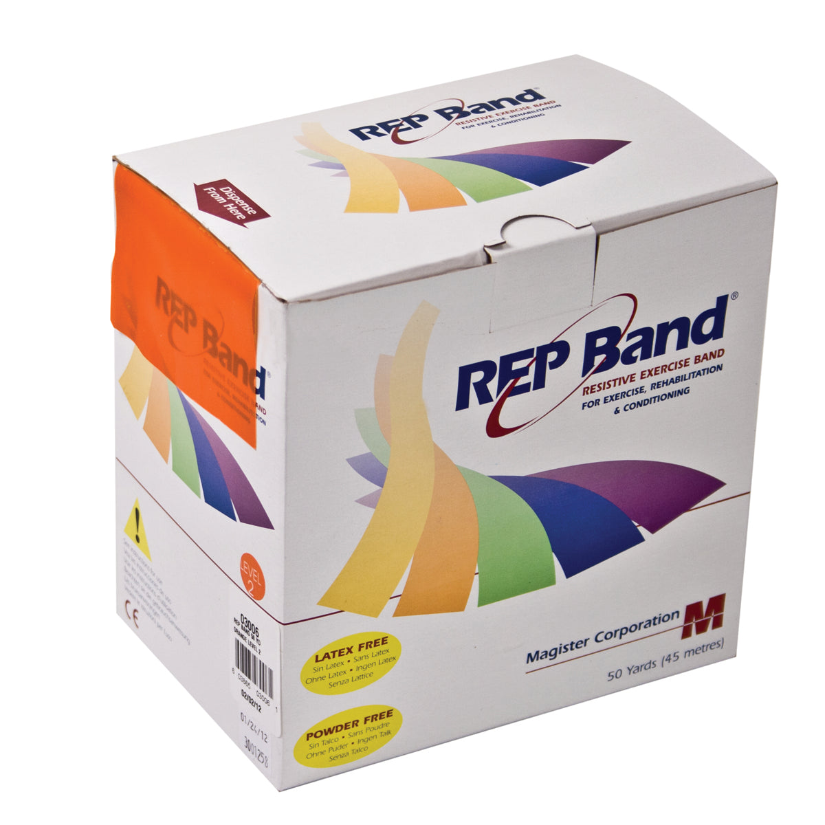 REP Band exercise band - latex free - 50 yard - orange, level 2