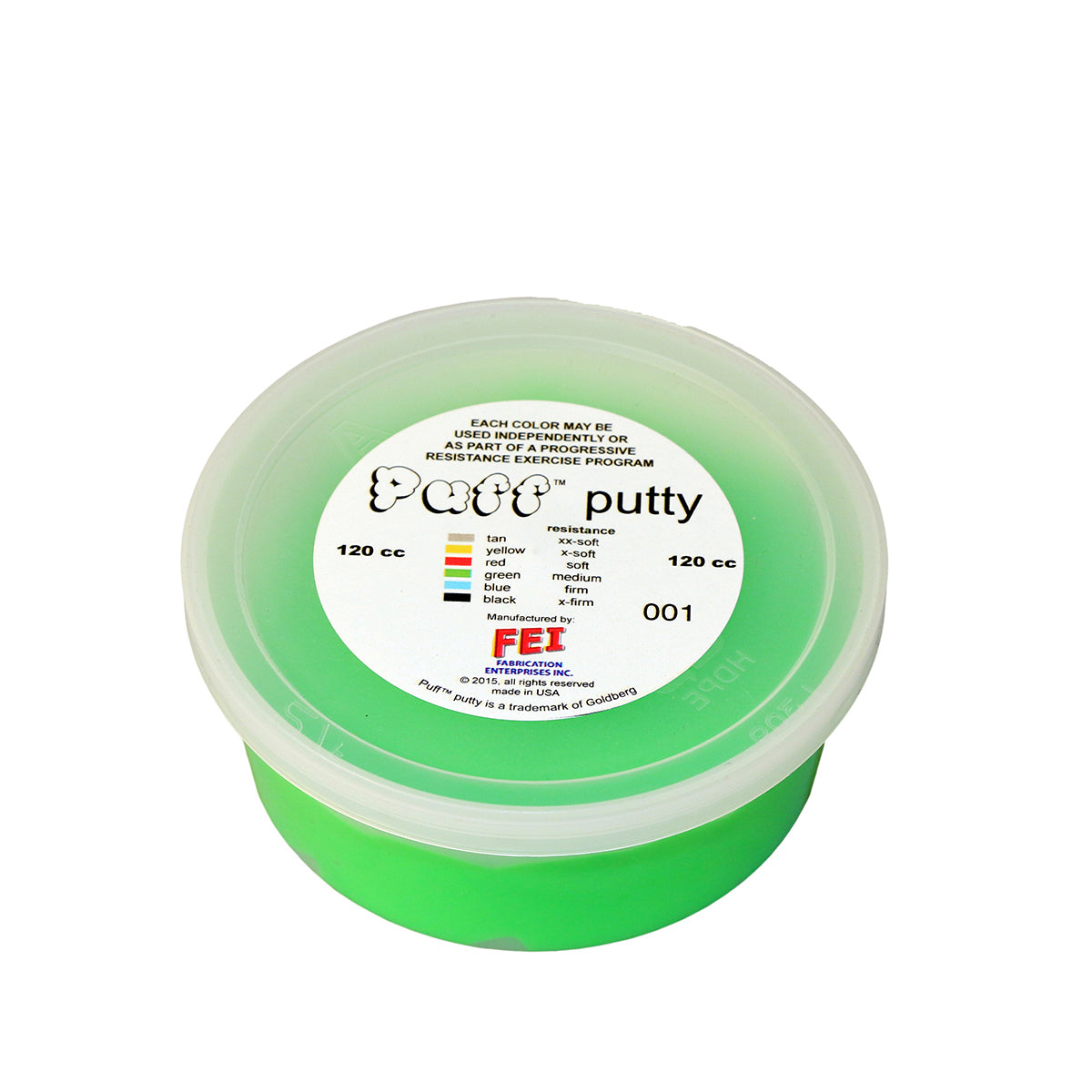 Puff LiTE Exercise Putty - medium - green - 120cc