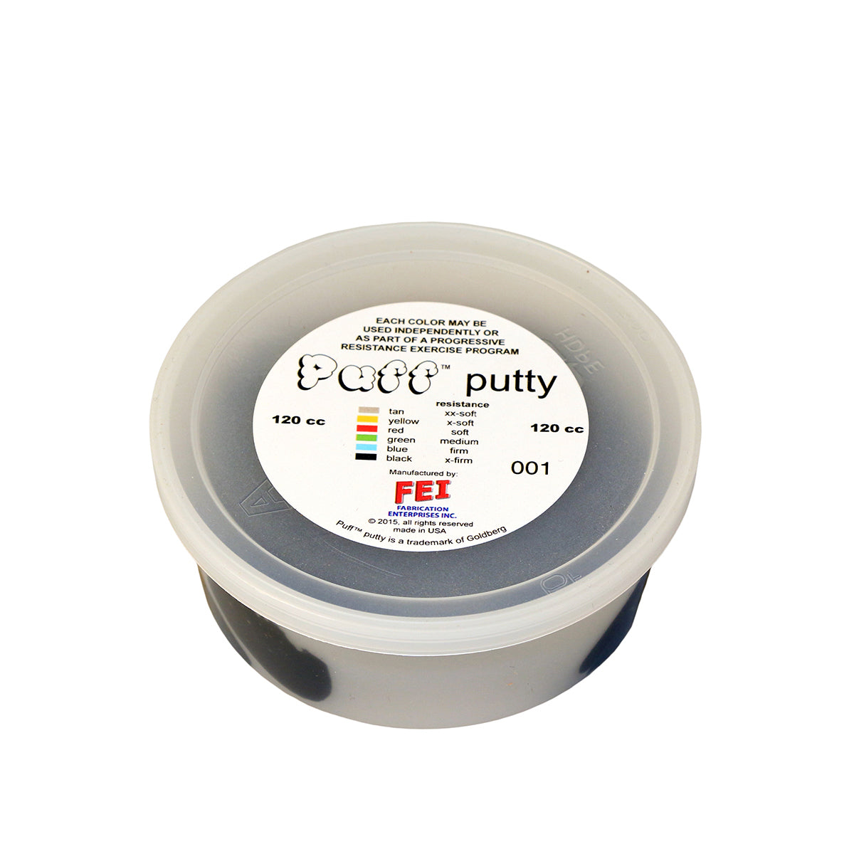 Puff LiTE Exercise Putty - x-firm - black - 120cc