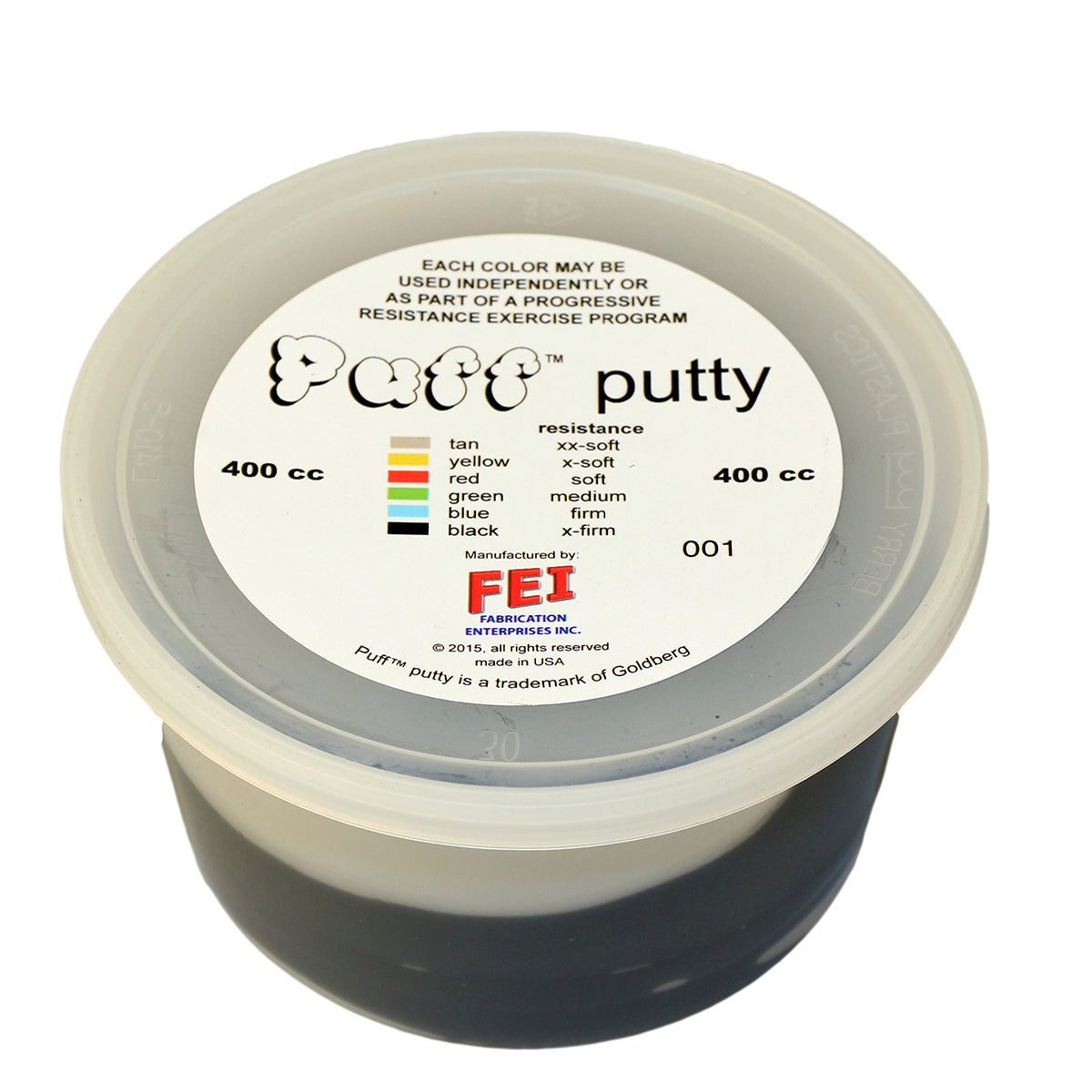 Puff LiTE Exercise Putty - x-firm - black - 400cc