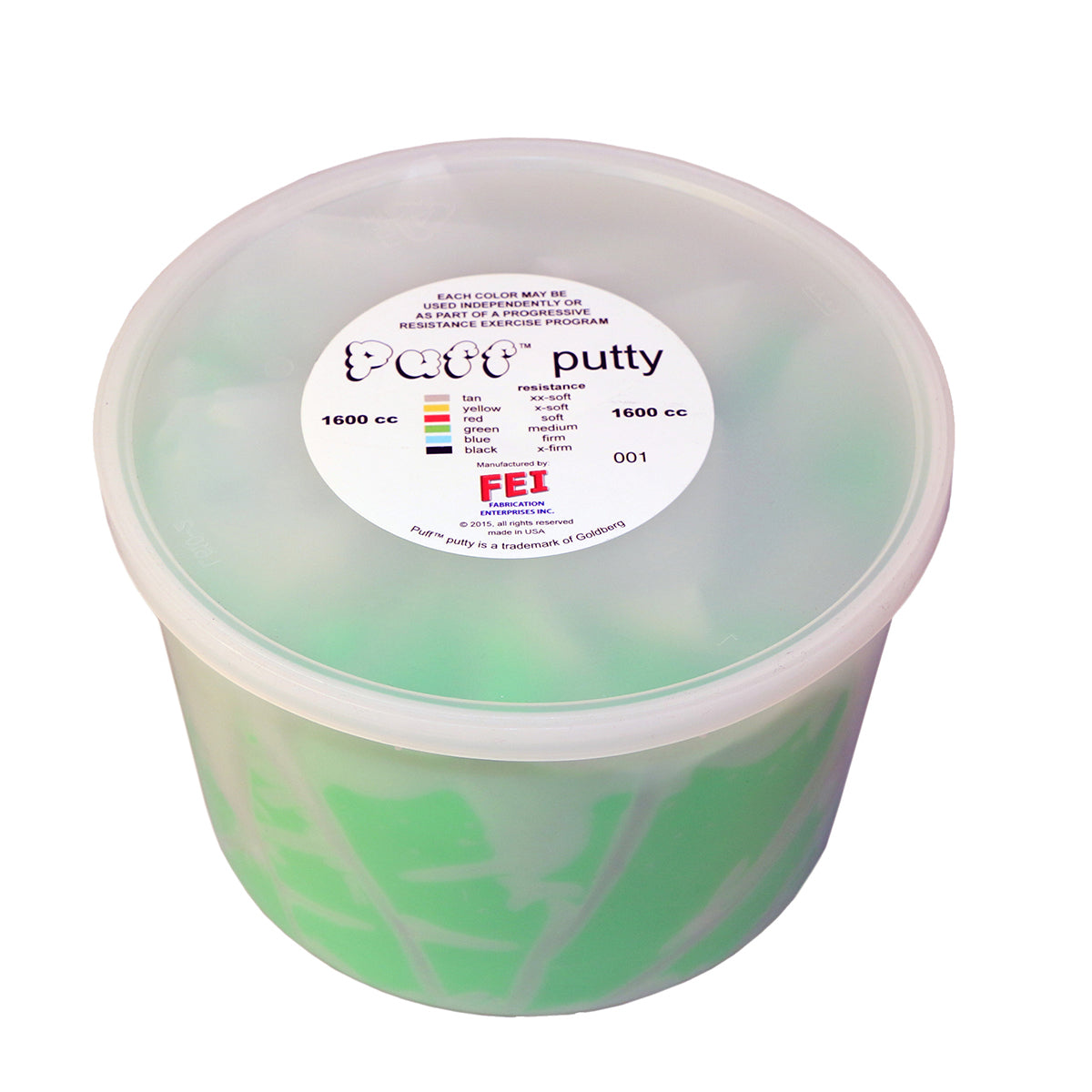 Puff LiTE Exercise Putty - medium - green - 1600cc