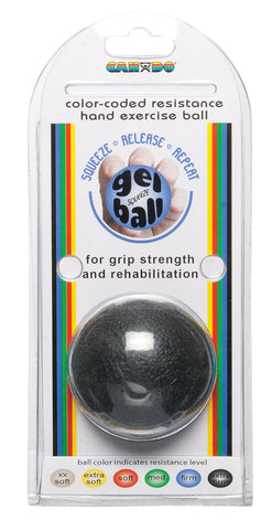 CanDo Gel Squeeze Ball - Standard Circular - Black - X-Heavy - FE-10-1495