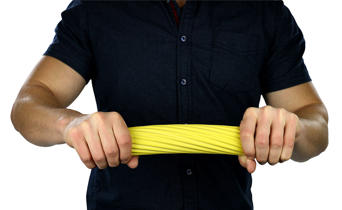 CanDo Twist-n-Bend Flexible Exercise Bar - 12" - Yellow - X-light - FE-10-1511