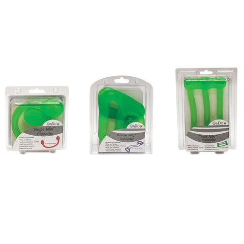 CanDo Jelly Expander Single, Double and Triple Exerciser Kit - green - medium