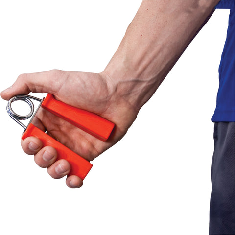 CanDo Ergonomic Hand Grip, Pair - Red, light - 6 lb - FE-10-1805