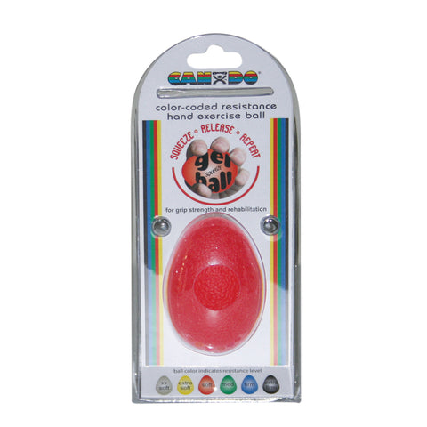 CanDo Gel Squeeze Ball - Large Cylindrical - Red - Light - FE-10-1892