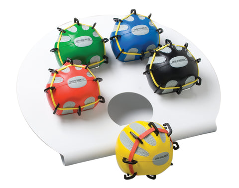 CanDo Digi-Extend n' Squeeze Hand Exerciser - Medium - 5-piece set (yellow, red, green, blue, black), with stand - FE-10-2286