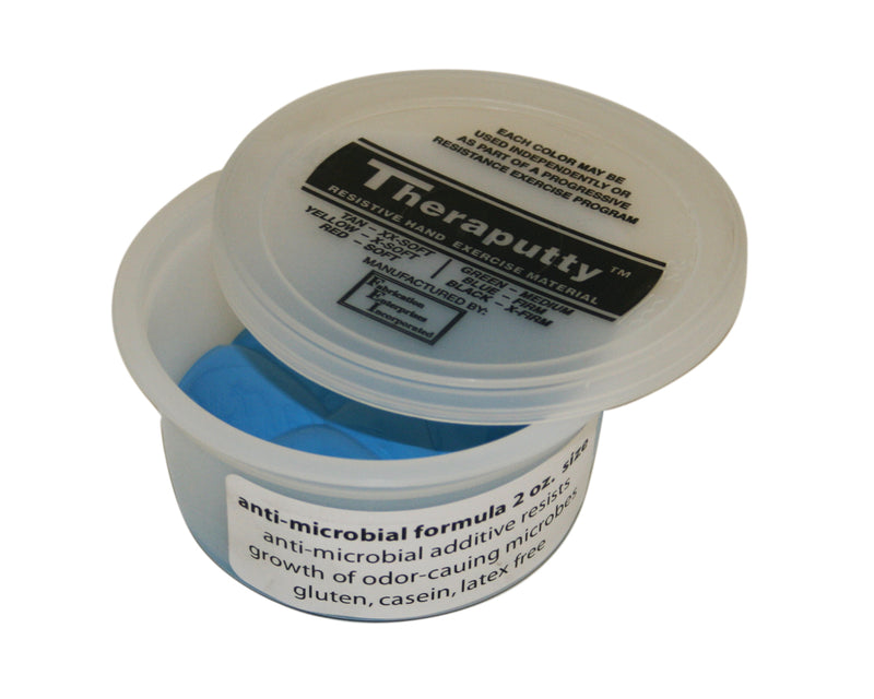 CanDo Antimicrobial Theraputty Exercise Material - 2 oz - Blue - Firm - FE-10-2604