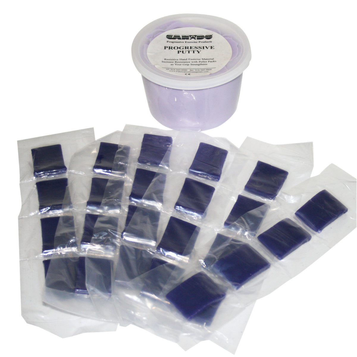 CanDo Variable Strength Theraputty Exercise Material - 1 lb Base with 6 Pellet Packs