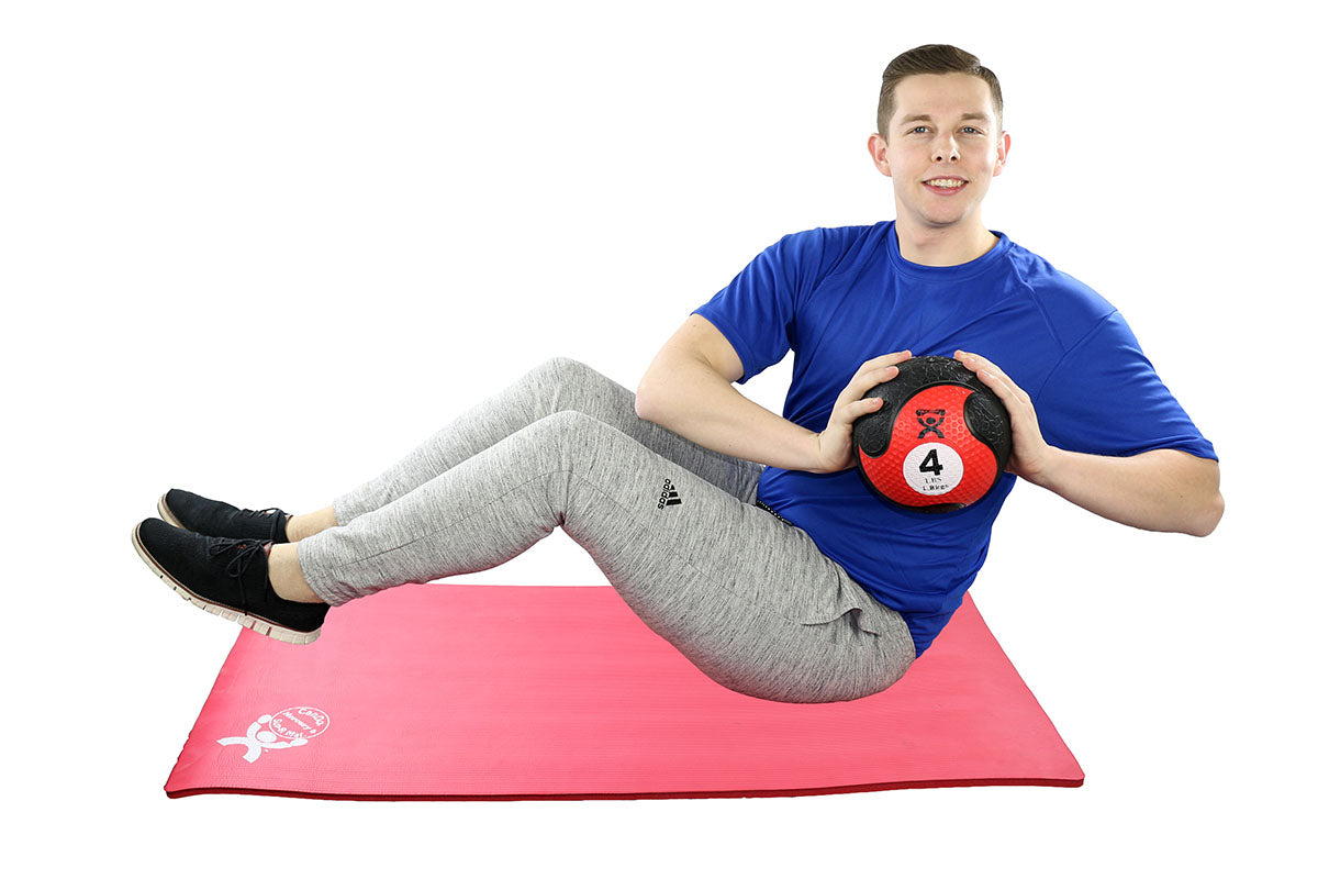 CanDo, Firm Medicine Ball, 8" Diameter, Red, 4 lbs. - FE-10-3142