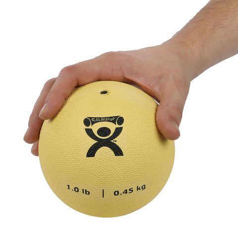 CanDo, Soft and Pliable Medicine Ball, 5" Diameter, Tan, 1 lbs. - FE-10-3170