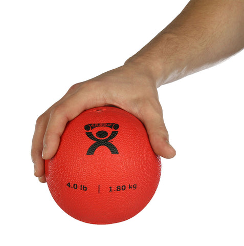 CanDo, Soft and Pliable Medicine Ball, 5" Diameter, Red, 4 lbs. - FE-10-3172