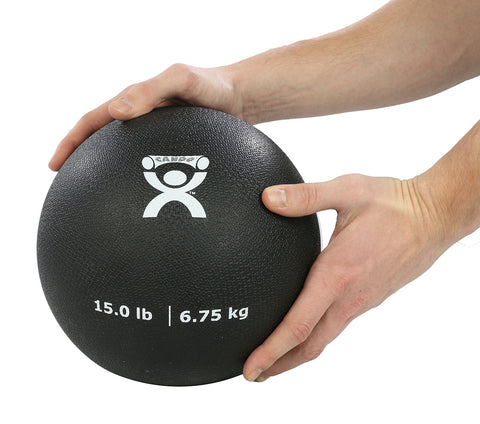 CanDo, Soft and Pliable Medicine Ball, 9" Diameter, Black, 15 lbs. - FE-10-3175