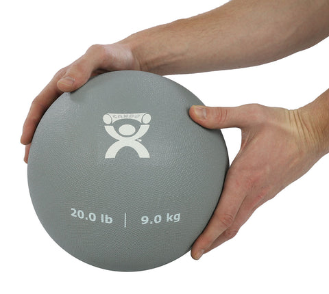 CanDo, Soft and Pliable Medicine Ball, 9" Diameter, Silver, 20 lbs. - FE-10-3177