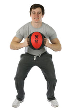 CanDo, Dual-Handle Medicine Ball, 9" Diameter, Red, 12 lb. - FE-10-3181