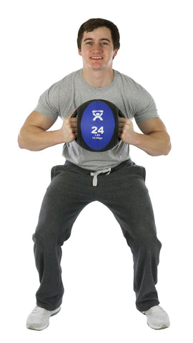 CanDo, Dual-Handle Medicine Ball, 9" Diameter, Blue, 24 lb. - FE-10-3183