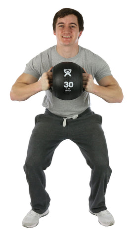 CanDo, Dual-Handle Medicine Ball, 9" Diameter, Black, 30 lb. - FE-10-3184