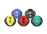 CanDo, Dual-Handle Medicine Ball, 9" Diameter, 5-piece set (1 ea: yellow through black)