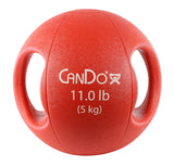 CanDo, Molded Dual Handle Medicine Ball, Red, 11 lb. (5 kg)