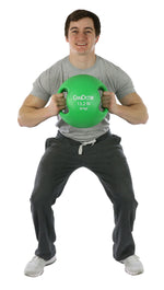 CanDo, Molded Dual Handle Medicine Ball, Green, 13.2 lb. (6 kg) - FE-10-3283