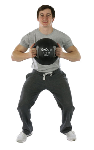 CanDo, Molded Dual Handle Medicine Ball, Black, 17.6 lb. (8 kg) - FE-10-3286