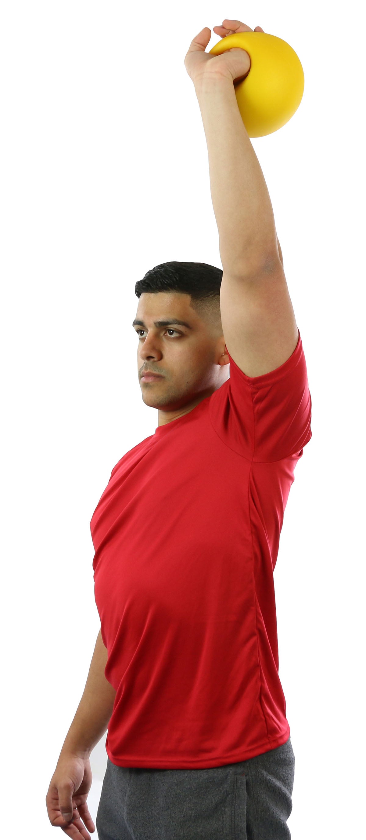 CanDo One Handle Medicine Ball - 4 lb - Yellow - FE-10-3291