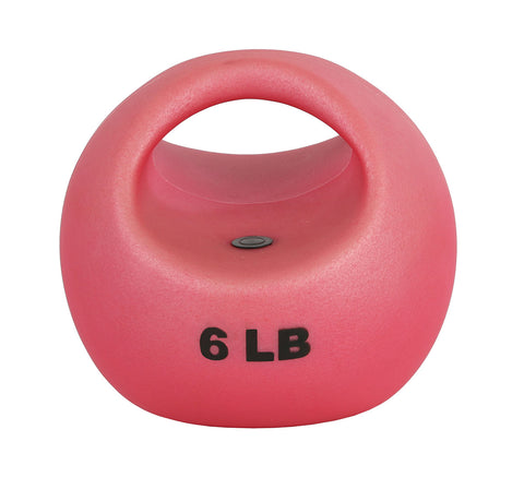 CanDo One Handle Medicine Ball - 6 lb - Red