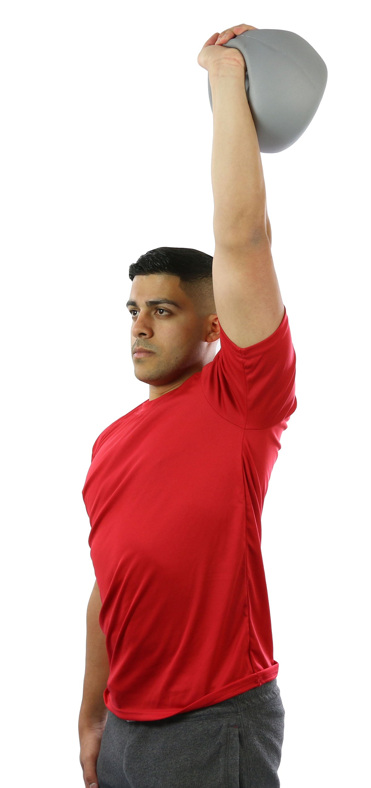 CanDo One Handle Medicine Ball - 15 lb - Silver - FE-10-3297