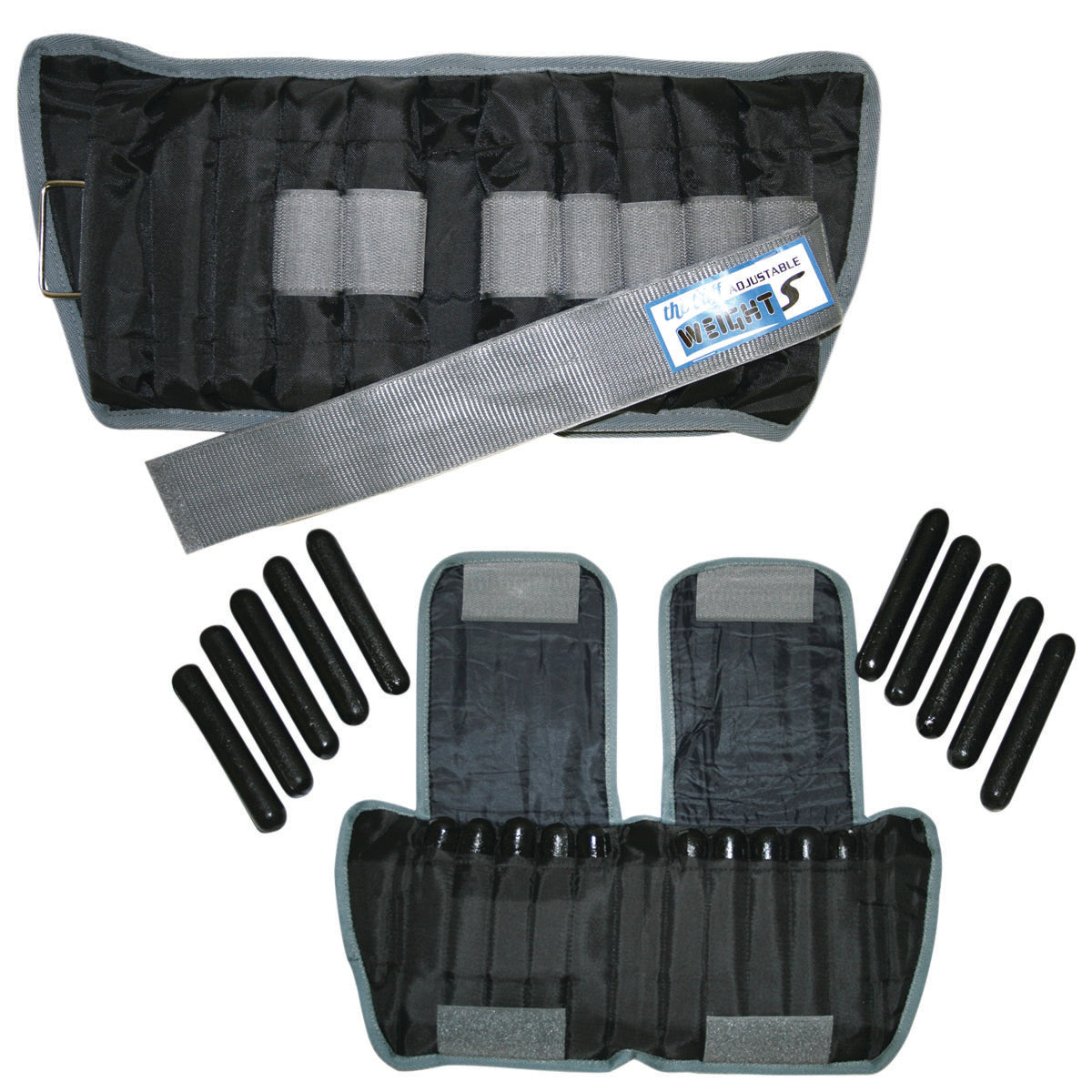 The Adjustable Cuff ankle weight - 20 lb - 20 x 1 lb inserts - Black - pair